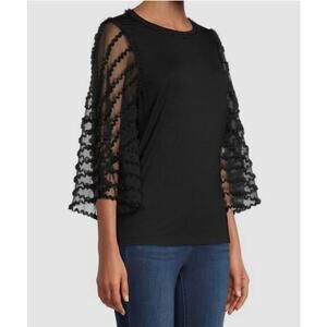 Kobi Halperin Odella Jersey & Chiffon Frill Top Size Medium